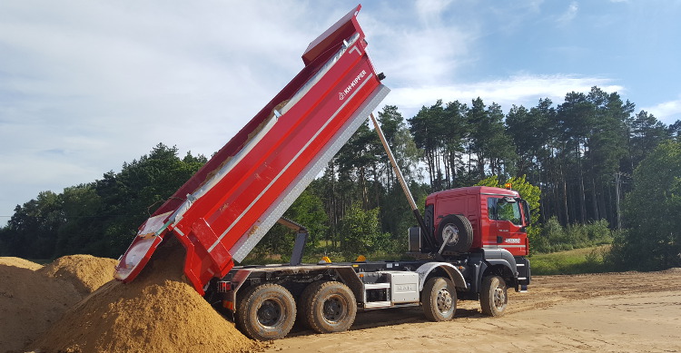 New dump trucks already at the construction site
